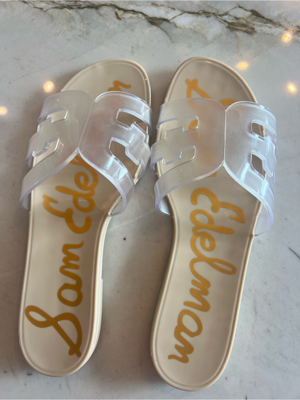 Sam Edelman Clear Jelly Slide Sandals